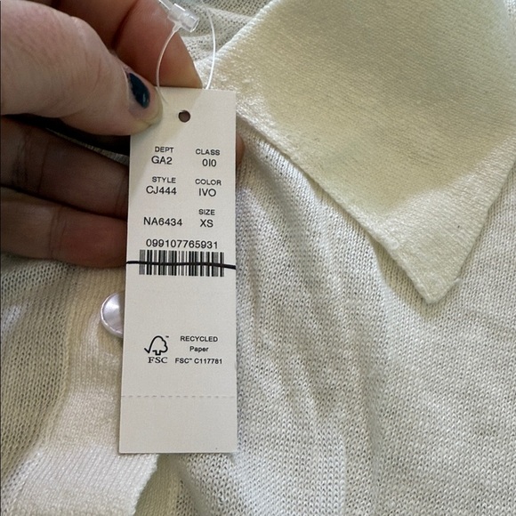 J. Crew Collared button-up sweater in linen Size XS - Picture 4 of 9